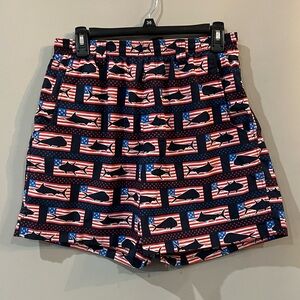 Columbia PFG American Flag Shark Men’s Swim Shorts Size M